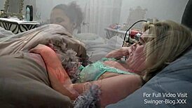 Two horny lesbians masturbating and eating pussy