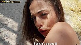 Public sex with a small-breasted Latina babe in a backdoor action video