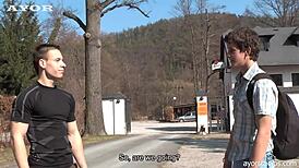 Young man provides andre aston his first gay experience in this HD video