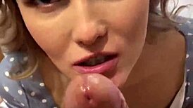 High-Class call girl with a need to obey her master happily sucks big dick in front of people