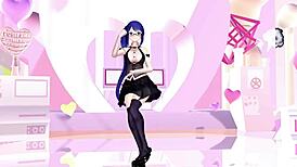 Hentai virtual youtuber kagura Suzu tumbles her undress and dance