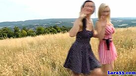 British lesbian couple considering strapon sex with big boosden milf