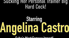 This naughty Dominican girl from gives her personal trainer a blowjob that will make you cum