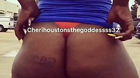 Cheri Houstons big booty ebony beauty gets off on camera