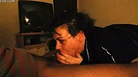 Milf deepthroats massive black cock in studio 6