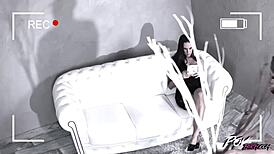 Mea Melone fucks employee and stranger in deepthroat action