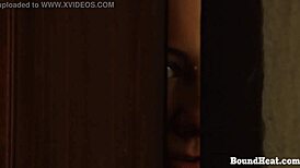 sophie young 18+ slave watches sensual lesbians submit in voyeur submission with strapon femdom mistress