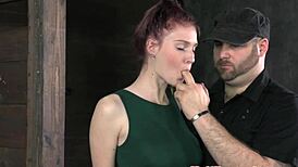 Bound redhead sub teased