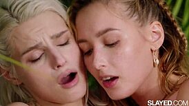 Kelly and Christy lick pussy on beach