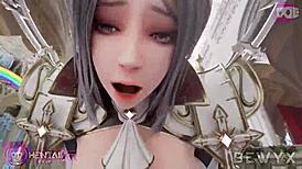 Divine Priestess Delivers Punishment In Animated Cartoon World