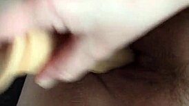 i got my slut wife to ride a big dildo, she's so bbw and chubby, it was intense