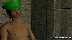 foxy 3d cartoon princess gets double teamed by plumbers in anime hentai