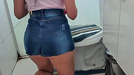 i'm getting a massage from this big tits girl on all fours, her mini skirt riding up as she cleans the floor, panties stuck in her ass, leading to masturbation and sex with my big cock