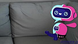 Lesbian couples banging hard with rabbit toys