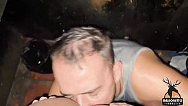Endowed Security Guard Fucks in Club's Dark Room