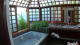 bruna lancaster posing sexy with natural tits in brazil