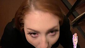 almost caught with redhead's big cock in stairwell fucking