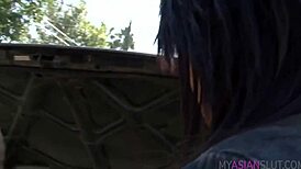 Horny Asian mom seduces mechanic for steamy action