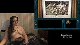 Naked Brunette BBW Scarlet Engages in Detailed Hand Play Fetish with Piercings and Tattoos