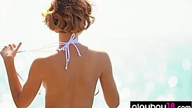 look at this skinny naked ukrainian babe posing on rocks