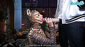 Watch her blow that big dick!