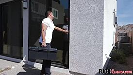 Anissa Kate's tanned milf ass gets hardcore anal pounding with cum on tits.