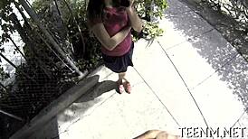 Courtney Loxx sucks a massive cock roughly for cash.