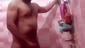 a woman reaches orgasm through masturbation in the oaxaca shower