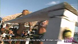 Girl shows pussy in bikini contest