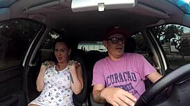 Big tits and cock creampie interracial sex in public