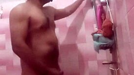a woman reaches orgasm through masturbation in the oaxaca shower