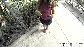 Courtney Loxx sucks a massive cock roughly for cash.