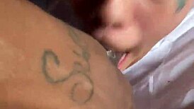 Stepsister's Deepthroat Sucking on Ebony Cock