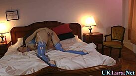 Hey, check this Brit in latex lingerie and stockings! 😍