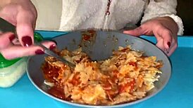 blonde european couple in homemade scene where she swallows big cock cumshot and loves it