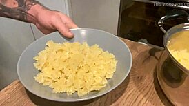 blonde european couple in homemade scene where she swallows big cock cumshot and loves it