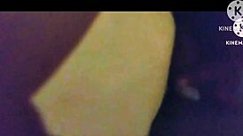 in the room, she starts with oral on his cock, then moves to masturbating her shaved pussy while he enjoys her natural tits