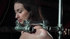 Punish That Bondage Slave With Rough Nipple Clamps!