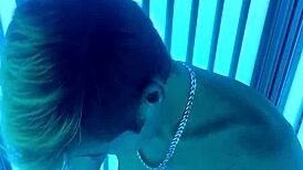 Kevin V toys himself in public tanning bed
