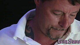 Two teen 18+ girls receive hardcore facials