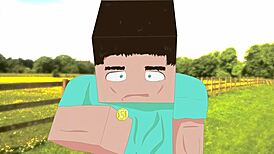 No arms Steve bangs helpless Alex in Minecraft hentai anime