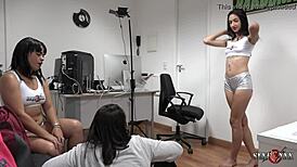 Director lidy silva photographs new actresses fanny mello and nicole dantas.