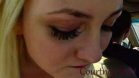 bratty blonde teen punished sucking stepbrother's cock in garage