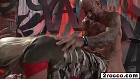 2rocco's wild group session with blonde anal action