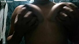 Milf Wife Teasing Tits on Webcam