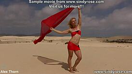 sindy rose drills her ass with huge white dildo in desert dunes. anal prolapse shock!