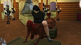 Two brunettes engage in lesbian threesome with blowjob and anal