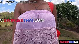 Amateur Thai Girlfriend Blows Big Cock POV in Public Tourist Spot