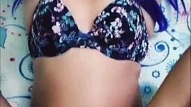 Beautiful slut gives footjob then gets fucked hard in bed!