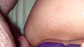 Tight shaved ass fucked while vibrator teases clit